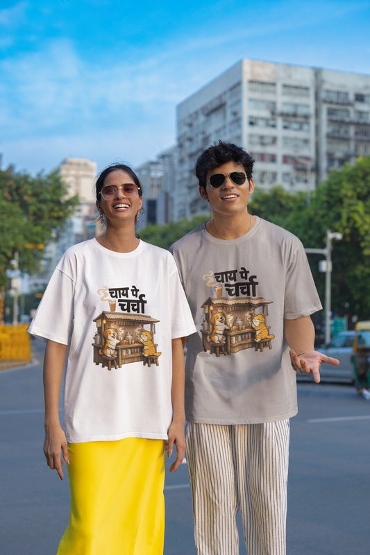 Chai Pe Charcha WG Unisex Oversized Classic T-Shirt  - Satire