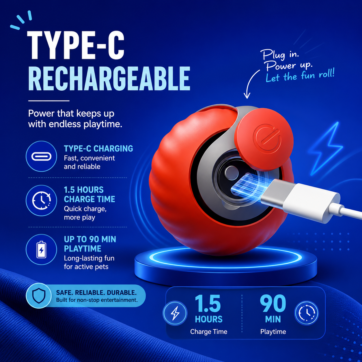 Smart Interactive Rolling Ball for Cats & Dogs