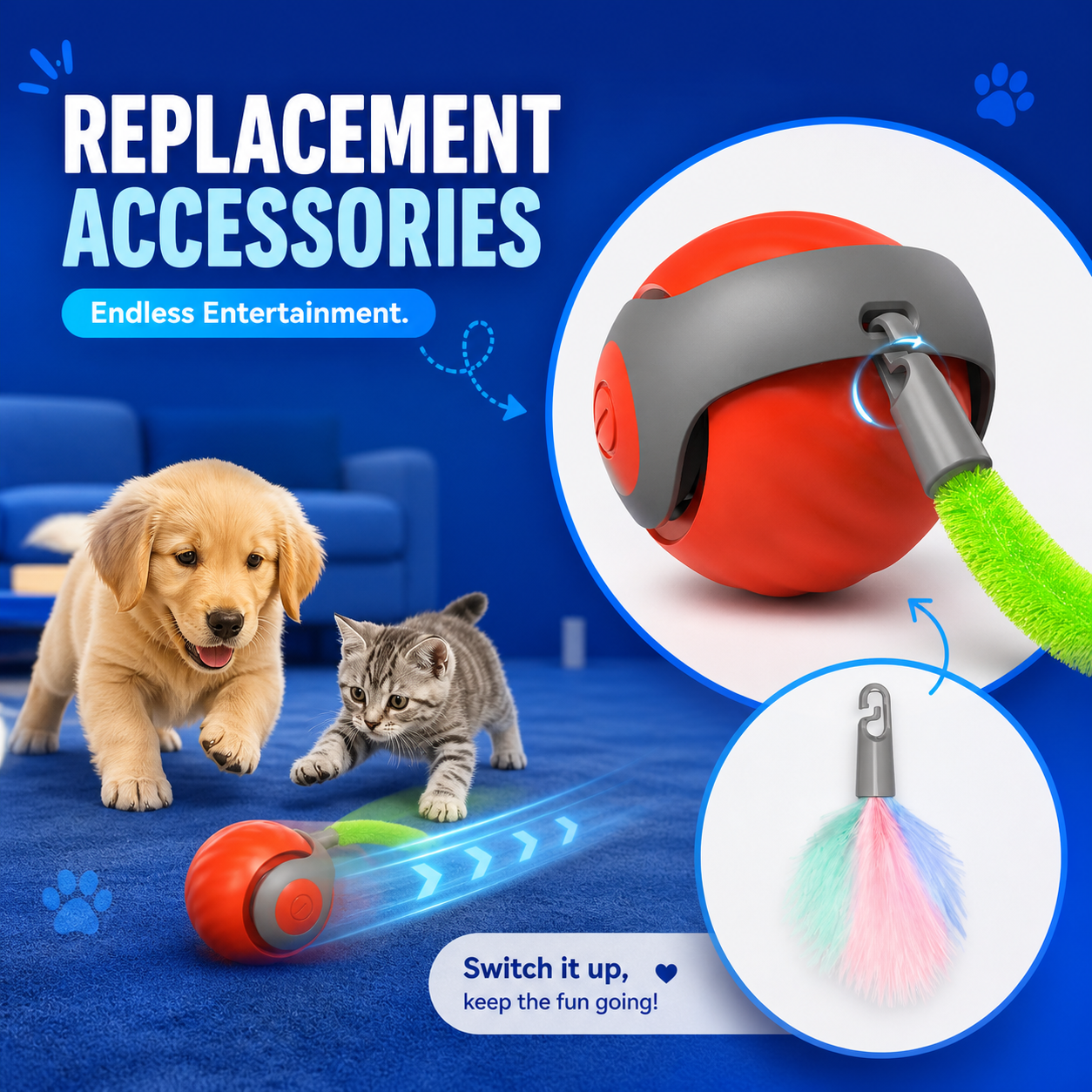 Smart Interactive Rolling Ball for Cats & Dogs