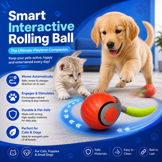 Smart Interactive Rolling Ball for Cats & Dogs