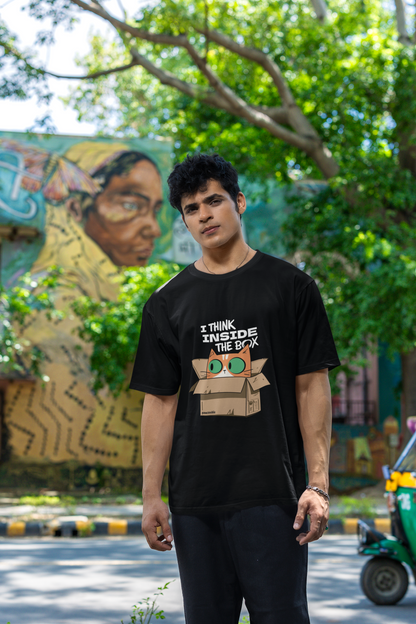 Inside the Box Unisex Oversized T-Shirt  - Satire