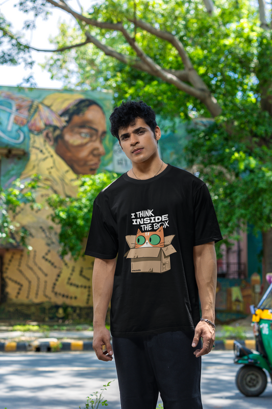 Inside the Box Unisex Oversized T-Shirt  - Satire